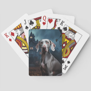 Weimaraner Halloween Scary Playing Cards