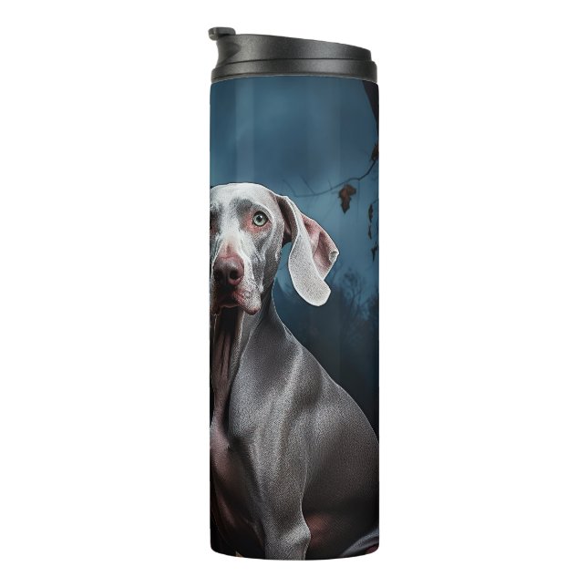 Weimaraner Halloween Scary Thermal Tumbler (Rotated Right)
