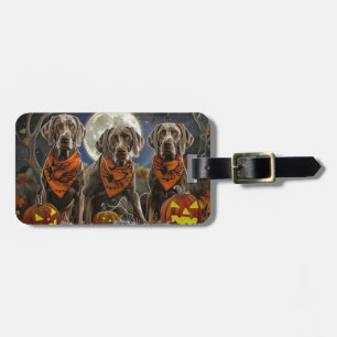 Weimaraner Halloween Spooky Luggage Tag