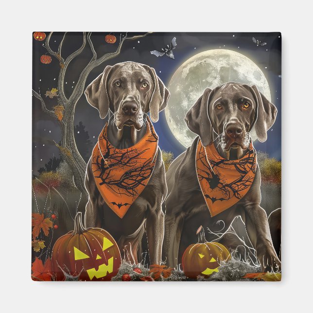 Weimaraner Halloween Spooky  Magnet (Front)