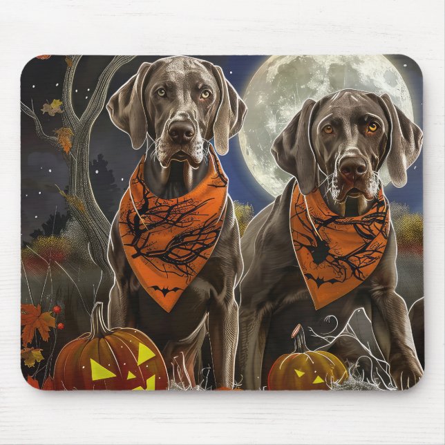 Weimaraner Halloween Spooky  Mouse Pad (Front)