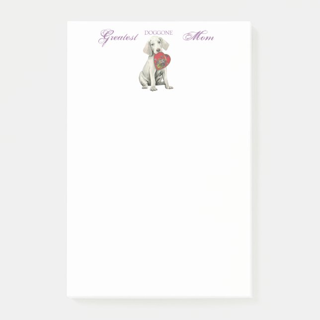Weimaraner Heart Mum Post-it Notes (Front)