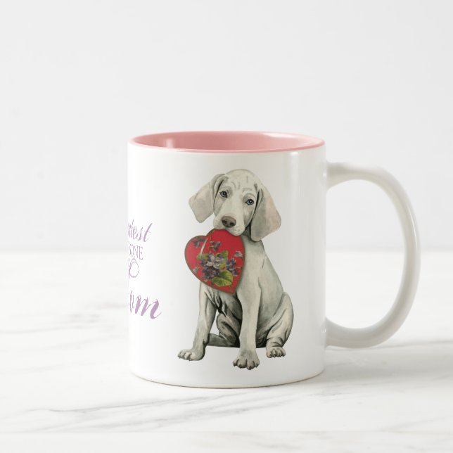 Weimaraner Heart Mum Two-Tone Coffee Mug (Right)