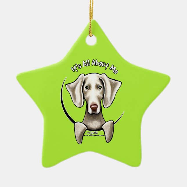 Weimaraner IAAM Ceramic Tree Decoration (Front)