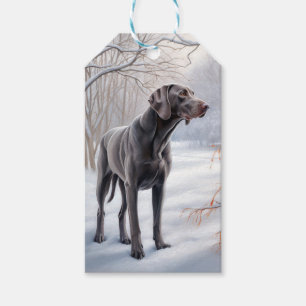 Weimaraner Let It Snow Christmas Gift Tags