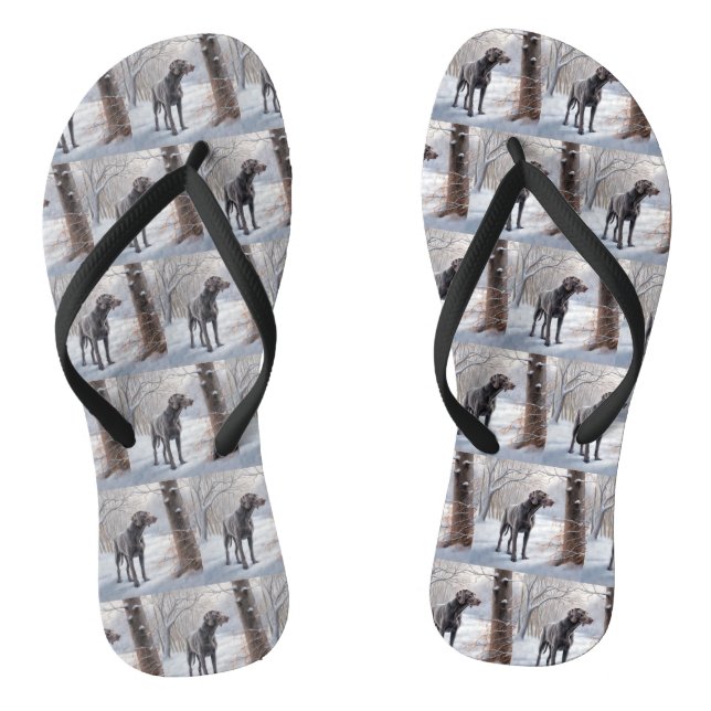 Weimaraner Let It Snow Christmas Jandals (Footbed)