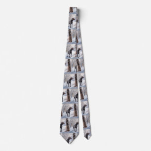 Weimaraner Let It Snow Christmas Tie