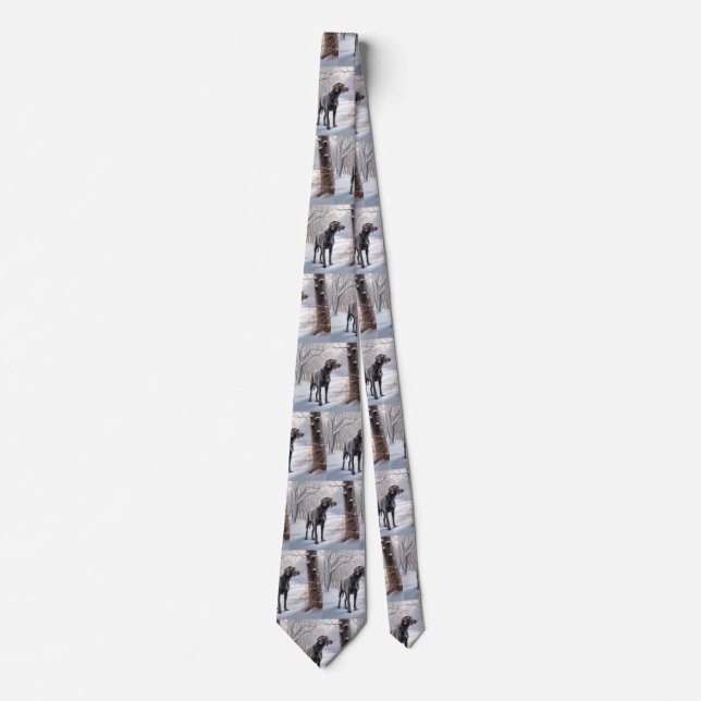 Weimaraner Let It Snow Christmas Tie (Front)