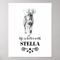 Weimaraner Life is better with Custom Dog Name