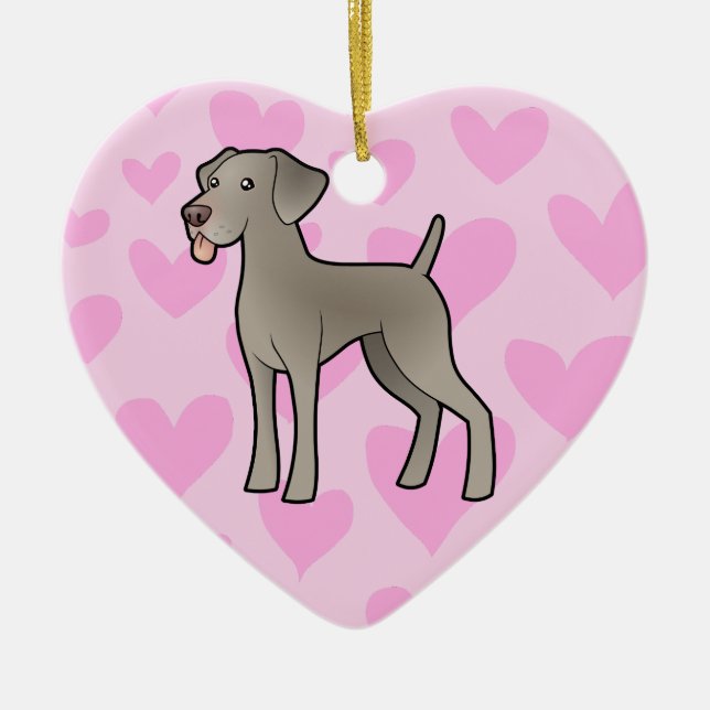 Weimaraner Love (add your own message) Ceramic Tree Decoration (Front)