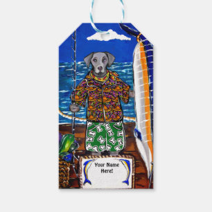 Weimaraner Marlin Fishing Gift Tags