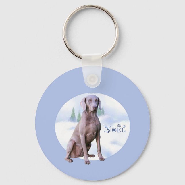 Weimaraner Noel Keychain (Front)