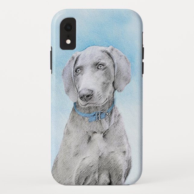 Weimaraner Painting - Cute Original Dog Art Case-Mate iPhone Case (Back)