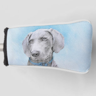 Weimaraner Painting - Cute Original Dog Art Golf Head Cover