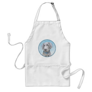 Weimaraner Painting - Cute Original Dog Art Standard Apron