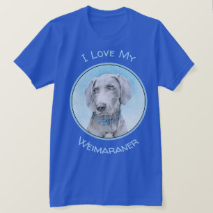 Weimaraner Painting - Cute Original Dog Art T-Shirt