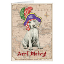 Weimaraner Pirate Card