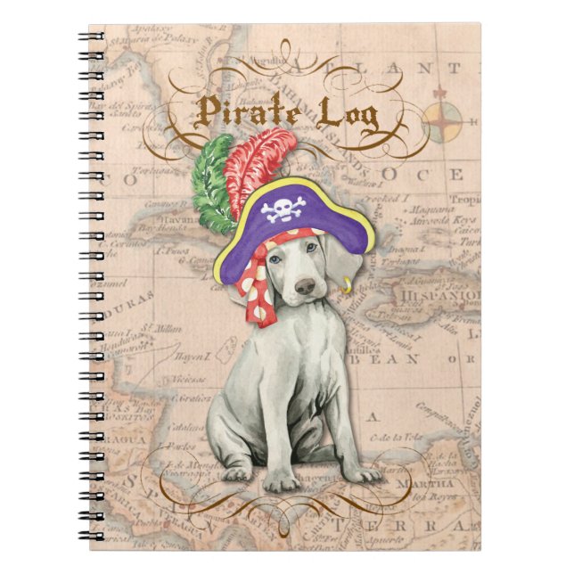 Weimaraner Pirate Notebook (Front)