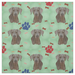 Weimaraner Portrait Fabric