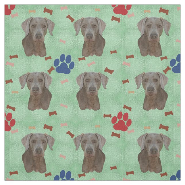 Weimaraner Portrait Fabric (Swatch)