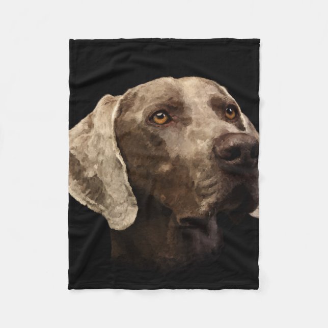 Weimaraner Portrait Fleece Blanket (Front)