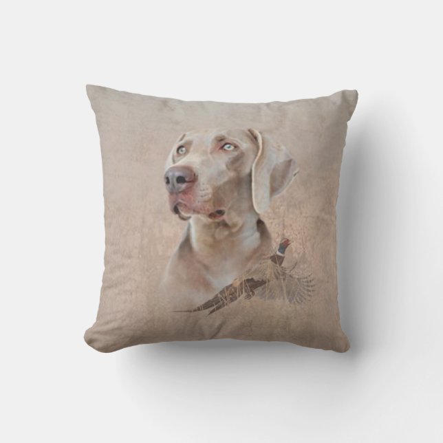 Weimaraner Poster Canvas Print Tapestry Acrylic Pr Cushion (Front)
