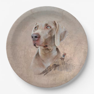 Weimaraner Poster Canvas Print Tapestry Acrylic Pr Paper Plate