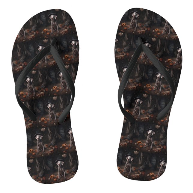 Weimaraner Pumpkins Halloween Scary Jandals (Footbed)