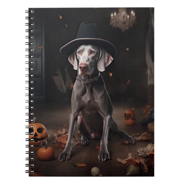 Weimaraner Pumpkins Halloween Scary Notebook (Front)