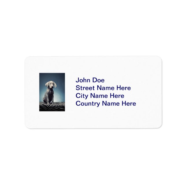 Weimaraner puppy label (Front)
