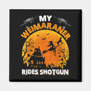 Weimaraner Rides Shot Funny Weimaraner Dog Magnet