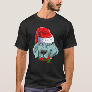 Weimaraner Santa Claus Boy Apparel Christmas Kids  T-Shirt