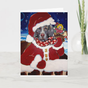 Weimaraner Santa Holiday Card