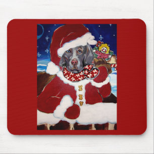 Weimaraner Santa Mouse Pad