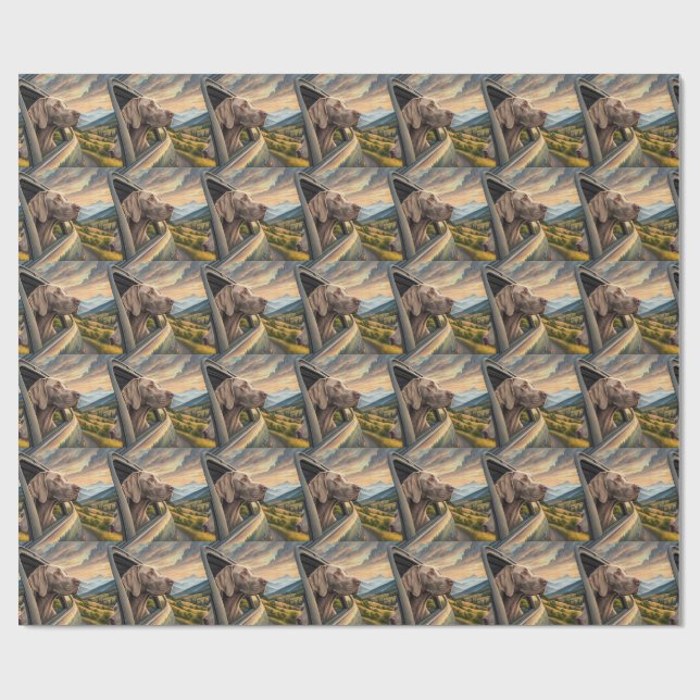 Weimaraner Scenic Gift Wrap (Flat)