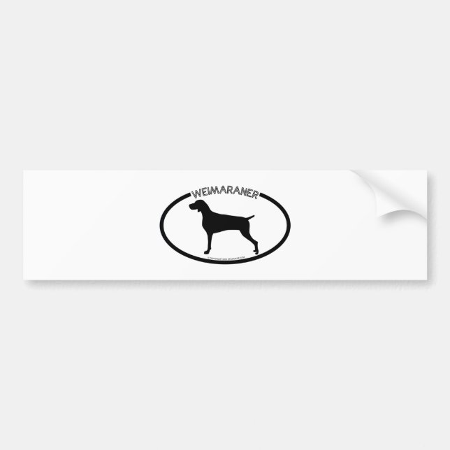 Weimaraner Silhouette Black Bumper Sticker (Front)