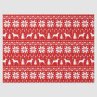 Weimaraner Silhouettes Christmas Pattern Red