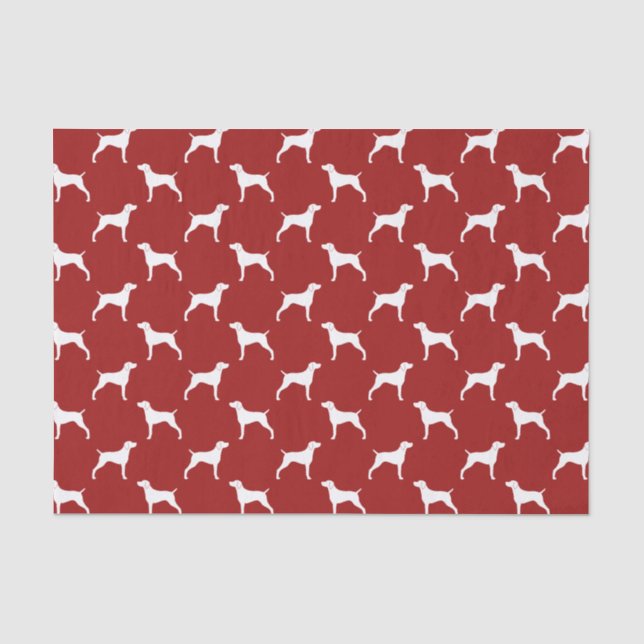 Weimaraner Silhouettes Pattern Red Tissue Paper (Front)