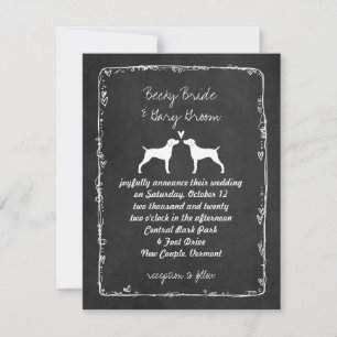 Weimaraner Silhouettes Wedding Announcement