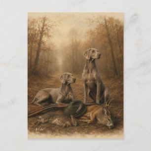 Weimaraner – Silver Ghost Hunter Postcard