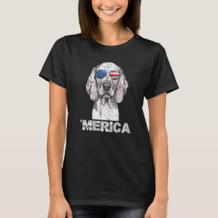 Weimaraner Sunglasses American Usa Flag 4th Of Jul T-Shirt