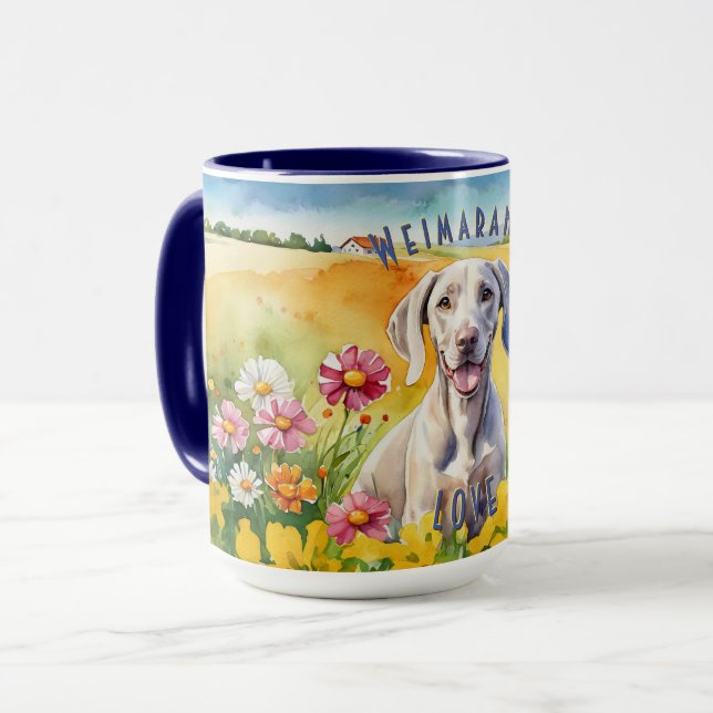 Weimaraner Sunrise Combo Mug (Front Left)