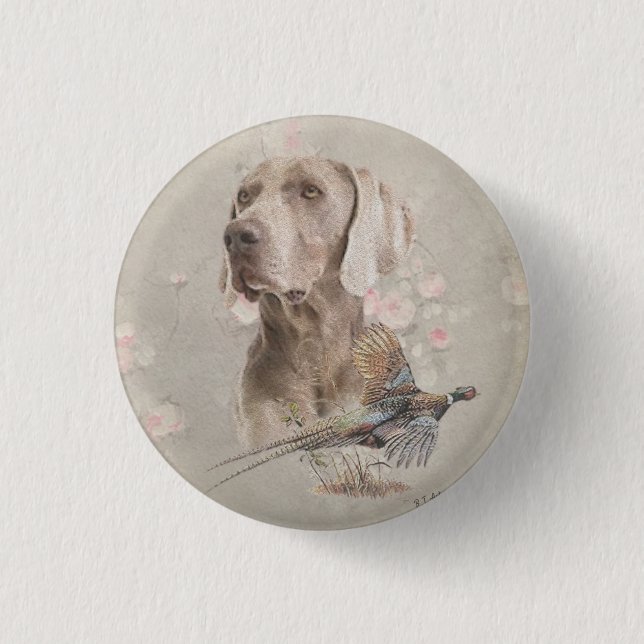 Weimaraner Tapestry Poster Acrylic Print 3 Cm Round Badge (Front)