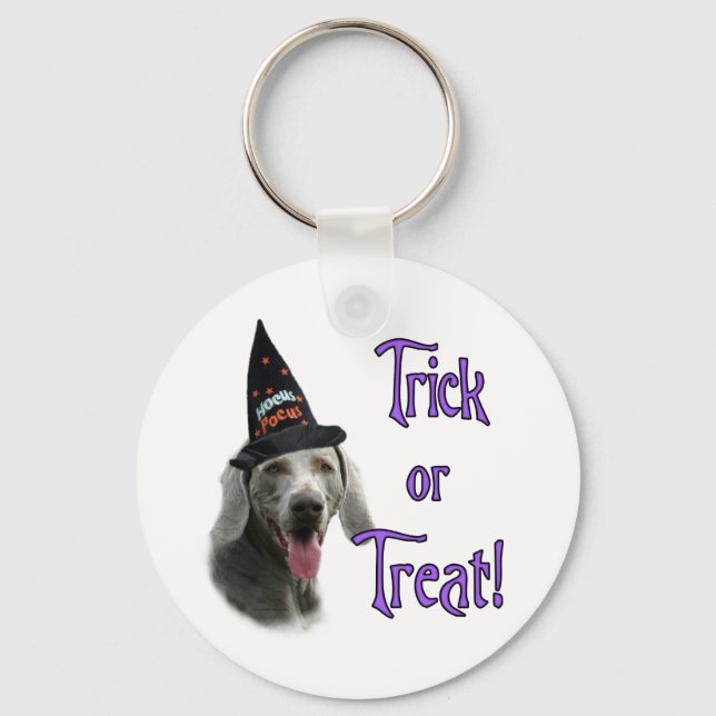 Weimaraner Trick Key Ring (Front)