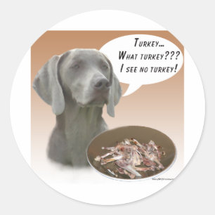 Weimaraner Turkey Classic Round Sticker