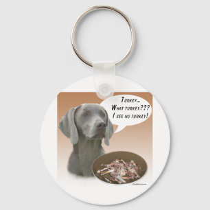 Weimaraner Turkey Key Ring