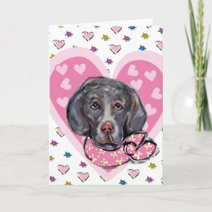 Weimaraner Valentine Holiday Card