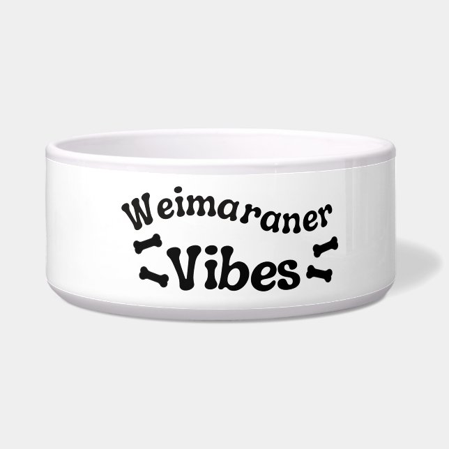 Weimaraner Vibes Ceramic Dog Bowl  (Left)
