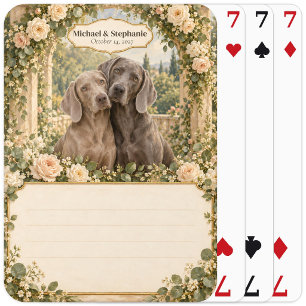 Weimaraner Wedding Guest Book Signing Deck Playing Cards