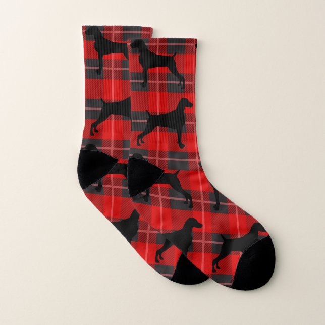 WEIMARANERS AND PLAID SOCKS (Pair)